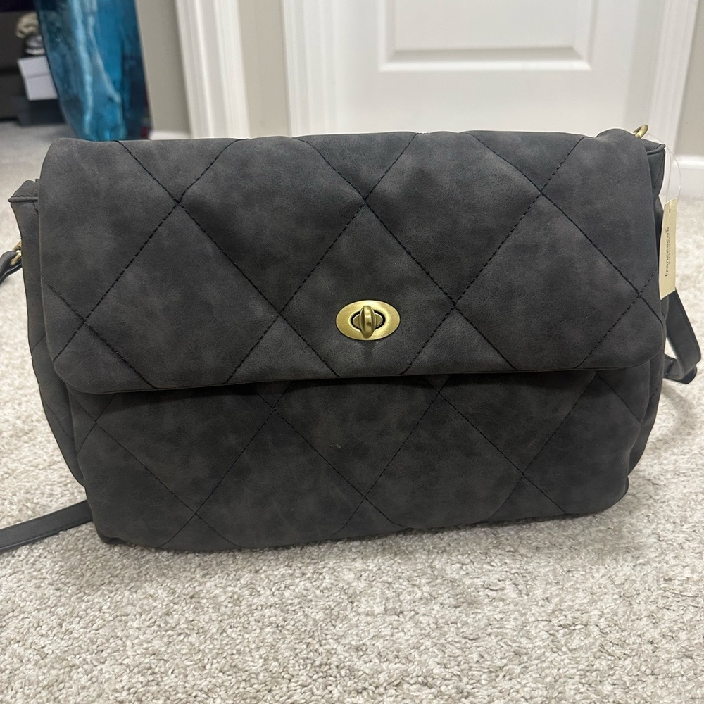 BRAND NEW Francesca’s Quilted Black Shoulder Bag